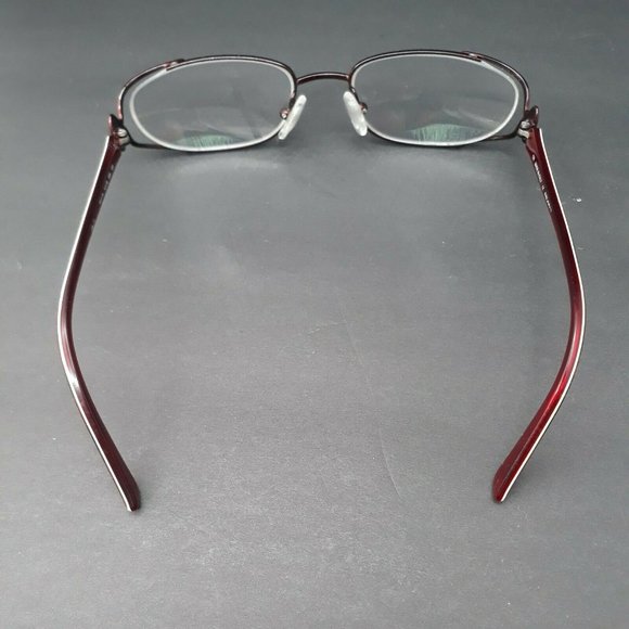 Designer Womens Eyeglass Frames Emilio Pucci Red Marbled Slimeline w/ Case - Picture 4 of 12